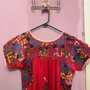 Embroidered Peasant Dress